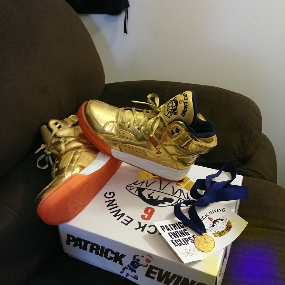 Patrick ewing gold eclipse sneakers